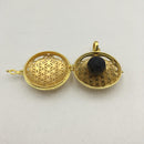 gold metal oil diffuser pendant flat round