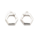 925 Sterling Silver Hexagonal Clasp Size 12x12.5mm 3 pcs per Bag