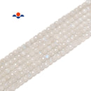 Natural Rainbow Moonstone Faceted Cube Beads Size 4-5mm 15.5'' Strand