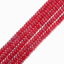 Rhodochrosite Color Dyed Jade Smooth Rondelle Beads Size 5x8mm 15.5'' Strand