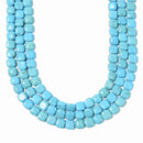 Blue Turquoise Smooth Square Beads Size 10mm 15.5'' Strand