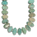 Green Amazonite Graduated Center Drill Faceted Points Size 13-25mm 15.5'' Strand