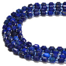 Natural Lapis Prism Cut Double Point Beads Size 6mm 15.5'' Strand