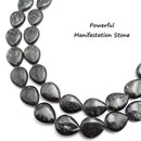 arfvedsonite smooth flat teardrop beads