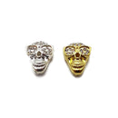Alloy Silver/Gold Rhinestone Sunglasses Skull Pendant Charm 16x20mm Sold Per PC