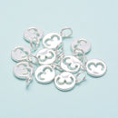 925 Sterling Silver Number Zero to Nine Pendant Charm Size10mm Sold 3Pcs Per Bag