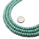 Light Blue Howlite Turquoise Smooth Rondelle Beads Size 4x6mm 15.5" Strand