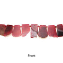 Red Agate Slice Irregular Trapezoid Slab Beads Approx 30x45mm 15.5" Strand