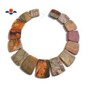 red creek jasper graduated trapezoid slab slice beads