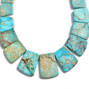 Blue Sea Sediment Jasper Graduated Trapezoid Slab Slice Beads 22-35mm 15.5"Strand