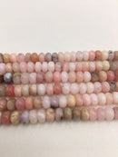 pink opal smooth rondelle beads