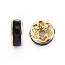 jet black rhinestone rondelle spacers