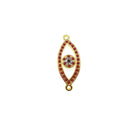 evil eye charm gold plated copper micro pave pink red green zircon