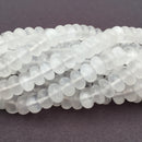 natural selenite smooth rondelle beads