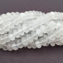 natural selenite smooth rondelle beads