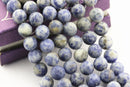 blue spot jasper matte round beads