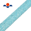 aqua blue dyed jade smooth round beads