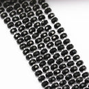 black crystal glass faceted rondelle beads