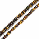 Natural Multi Tiger Eye Faceted Rondelle Beads Size 4x7mm 4x9mm 15.5'' Strand