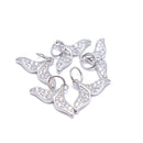 925 Sterling Silver Fishtail Charm with Cubic Zirconia Size 8x14mm 3 PCS Per Bag
