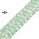 green moonstone faceted flat square beads