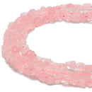 Rose Quartz Rough Nugget Chunks Side Drill Beads Approx 8x12mm 15.5" Strand