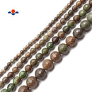 Brown Green Geothite Chrysoprase Faceted Round Beads 6mm 8mm 10mm 12mm 15.5"Strd