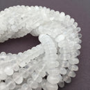 natural selenite smooth rondelle beads