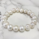 Fresh Water Pearl Bracelet Ringed Potato Round 9.5-10mm 11-12mm 7.5" Length