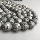 large hole map jasper faceted round beads