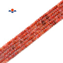 Natural Carnelian Faceted Rondelle Beads Size 3x4mm 3x5mm 15.5'' Strand