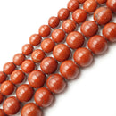 2.0mm Large Hole Red Poppy Jasper Smooth Round Beads 8mm 10mm 15.5" Strand
