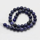 large hole sodalite smooth round beads