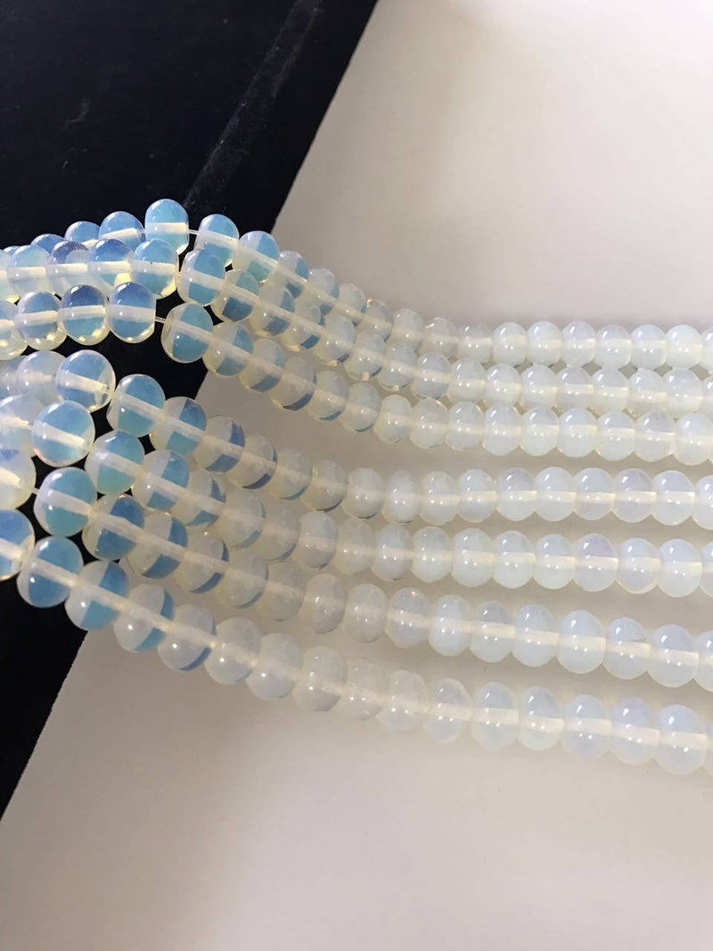 opalite smooth rondelle beads 
