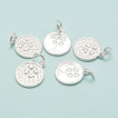 925 Sterling Silver Four Leaf Clover Charm Pendant Size 12x19mm 3Pcs Per Bag