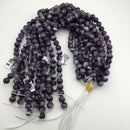 large hole teeth amethyst smooth round beads