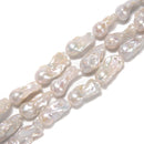 White Fresh Water Pearl Baroque Shape Beads Size15x25-20x30mm 15.5'' Strand
