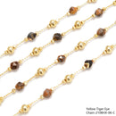 6mm Diamond Cut Beads Multi Gemstone Chain Sold One Meter Per Bag