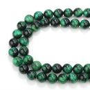 Green Tiger's Eye Smooth Round Beads 4mm 6mm 8mm 10mm 12mm 14mm 15.5" Strand