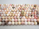 pink opal matte round beads