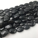 black onyx faceted oval shape beads
