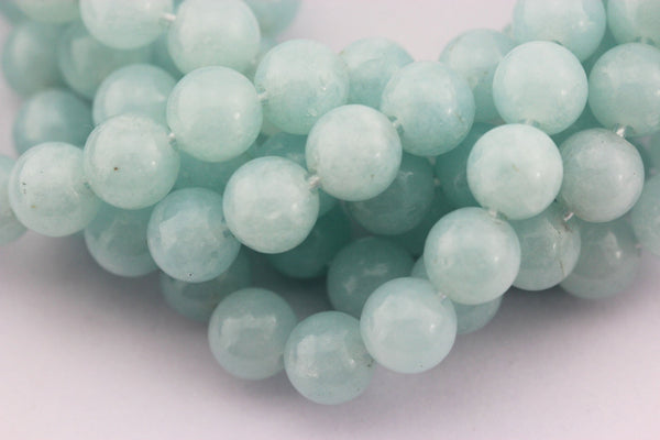 large hole aqua color quartz smooth round beads