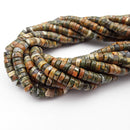 rainforest jasper rhyolite Heishi Rondelle Discs beads 