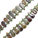 natural green garnet graduated teardrop