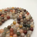 multi color rutilated quartz smooth round beads