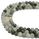 Natural Green Rutilated Quartz Smooth Round Beads Size 6mm 8mm 10mm 15.5''Strand