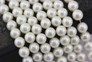 White Shell Pearl Smooth Round Beads 3mm 4mm 6mm 8mm 10mm 12mm 15.5" Strand