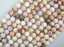 pink opal matte round beads