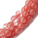 Cherry Red Dyed Quartz Smooth Round Beads 8mm 10mm 15.5" Strand