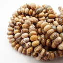 natural picture jasper smooth rondelle beads